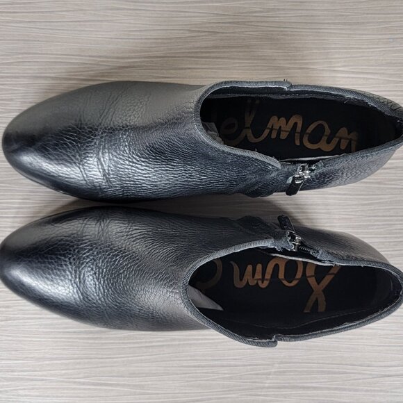 Sam Edelman Petty Chelsea Boot, Black Pebbled Leather, Womens Size 8.5 M / 38.5 - Picture 10 of 13